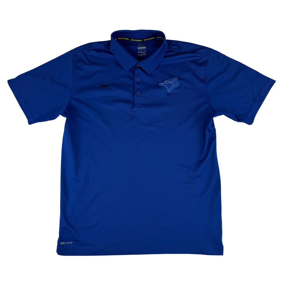 Nike Polo Shirt Mens Large Blue Toronto Blue Jays MLB Dri-FIT Short Sleeve